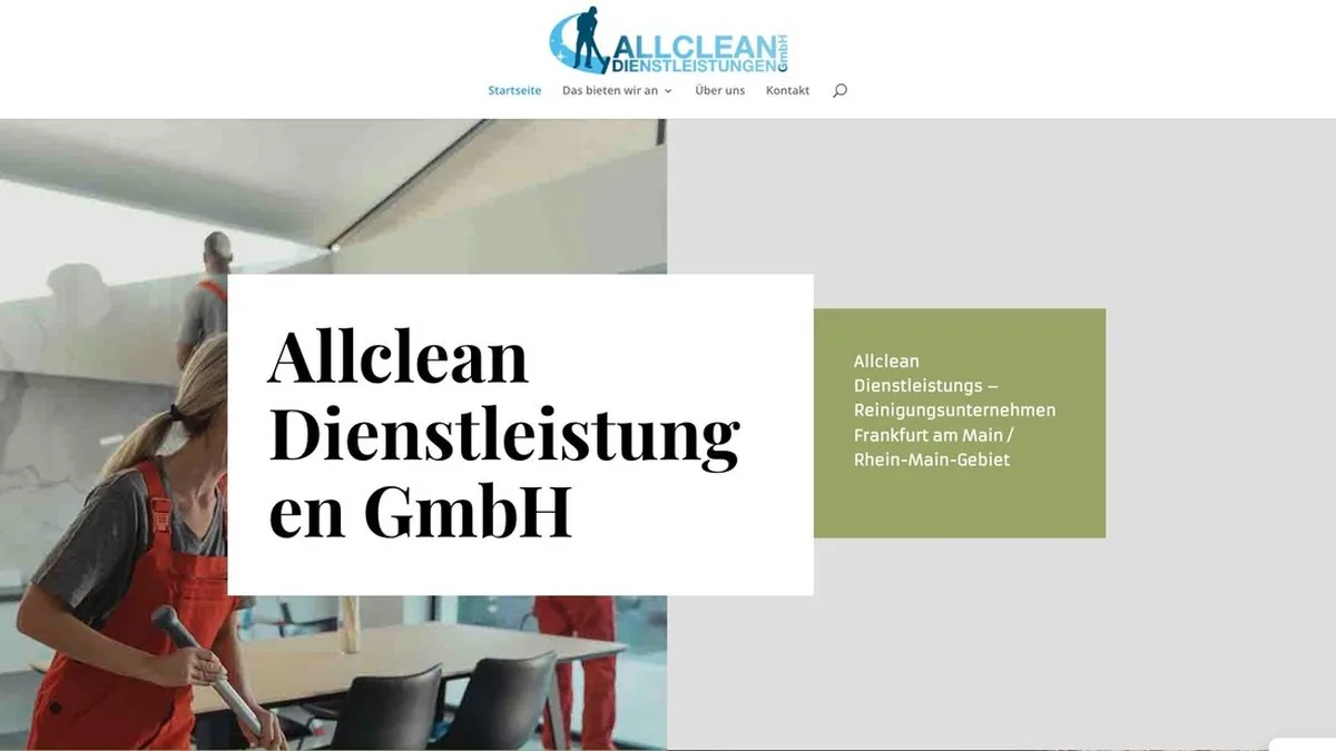 Webseite der Gebäudereinigung vor der Überarbeitung